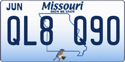 MO license plate QL8Q9O