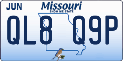 MO license plate QL8Q9P