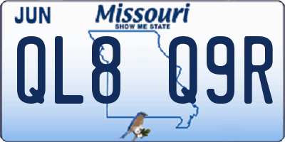 MO license plate QL8Q9R