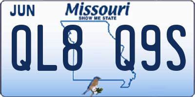 MO license plate QL8Q9S