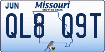 MO license plate QL8Q9T