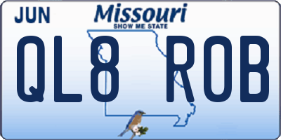 MO license plate QL8R0B