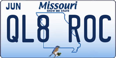 MO license plate QL8R0C