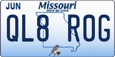 MO license plate QL8R0G