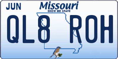 MO license plate QL8R0H