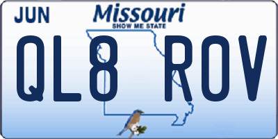 MO license plate QL8R0V