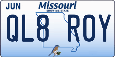 MO license plate QL8R0Y