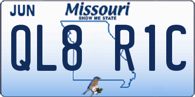 MO license plate QL8R1C