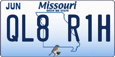 MO license plate QL8R1H