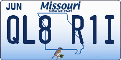 MO license plate QL8R1I