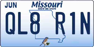 MO license plate QL8R1N
