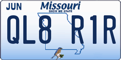 MO license plate QL8R1R