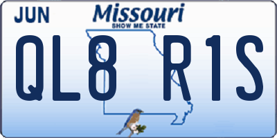 MO license plate QL8R1S
