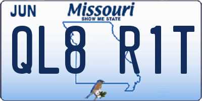 MO license plate QL8R1T