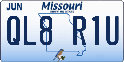 MO license plate QL8R1U