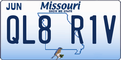MO license plate QL8R1V