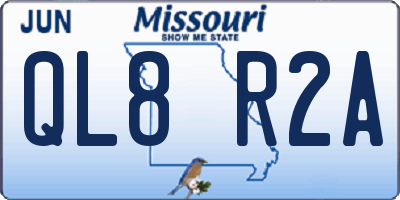 MO license plate QL8R2A