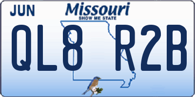 MO license plate QL8R2B