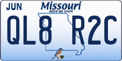 MO license plate QL8R2C