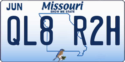 MO license plate QL8R2H