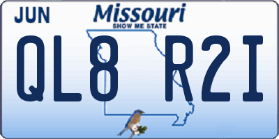 MO license plate QL8R2I
