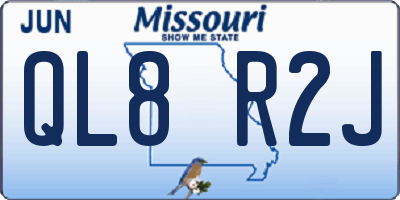 MO license plate QL8R2J