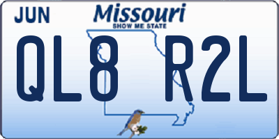 MO license plate QL8R2L