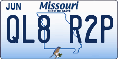 MO license plate QL8R2P