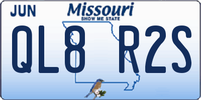 MO license plate QL8R2S
