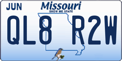 MO license plate QL8R2W