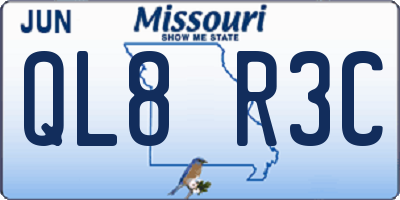 MO license plate QL8R3C