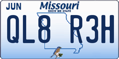 MO license plate QL8R3H