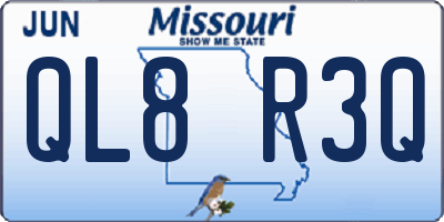 MO license plate QL8R3Q