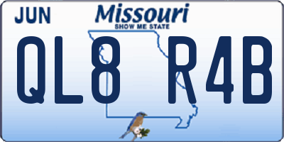 MO license plate QL8R4B