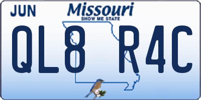 MO license plate QL8R4C