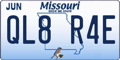 MO license plate QL8R4E