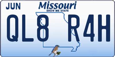 MO license plate QL8R4H