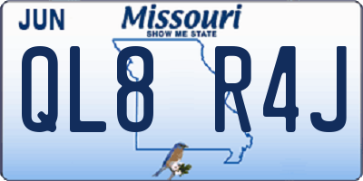 MO license plate QL8R4J