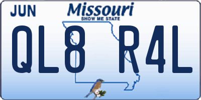 MO license plate QL8R4L