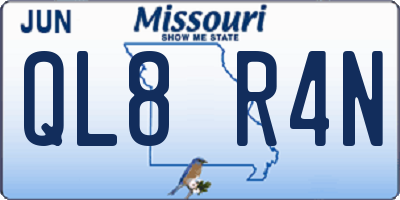MO license plate QL8R4N
