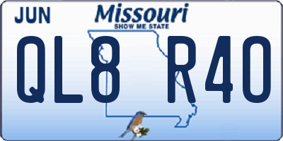 MO license plate QL8R4O