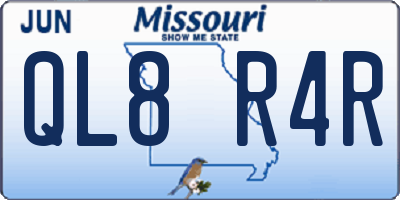 MO license plate QL8R4R