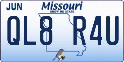 MO license plate QL8R4U