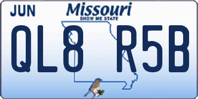 MO license plate QL8R5B