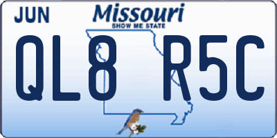 MO license plate QL8R5C