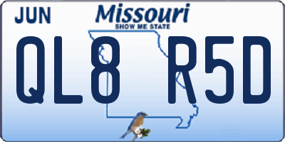 MO license plate QL8R5D