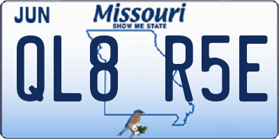 MO license plate QL8R5E