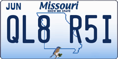 MO license plate QL8R5I