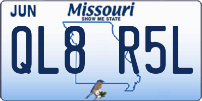 MO license plate QL8R5L