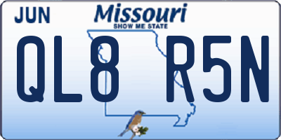 MO license plate QL8R5N